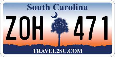 SC license plate ZOH471