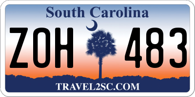 SC license plate ZOH483