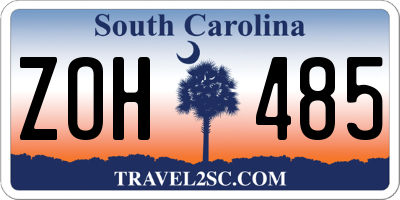 SC license plate ZOH485