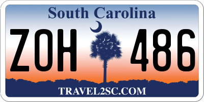 SC license plate ZOH486