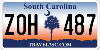 SC license plate ZOH487