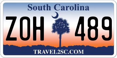 SC license plate ZOH489