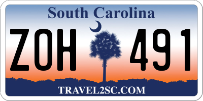 SC license plate ZOH491