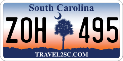 SC license plate ZOH495