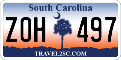SC license plate ZOH497