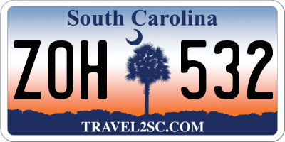 SC license plate ZOH532