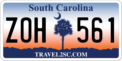 SC license plate ZOH561