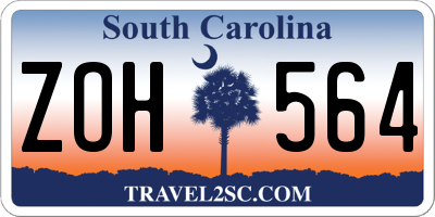 SC license plate ZOH564