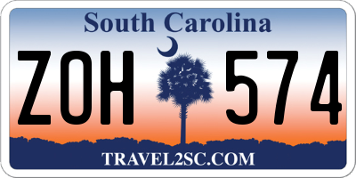 SC license plate ZOH574
