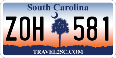 SC license plate ZOH581