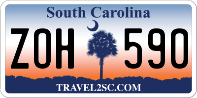 SC license plate ZOH590