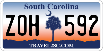 SC license plate ZOH592