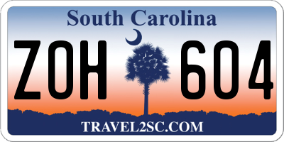 SC license plate ZOH604