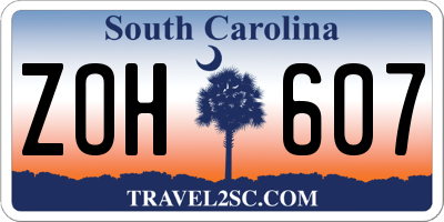 SC license plate ZOH607