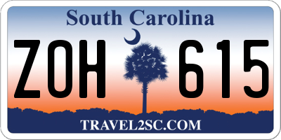 SC license plate ZOH615