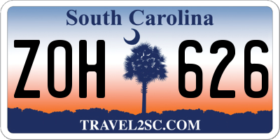 SC license plate ZOH626