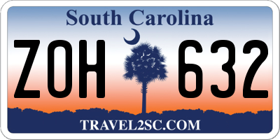 SC license plate ZOH632