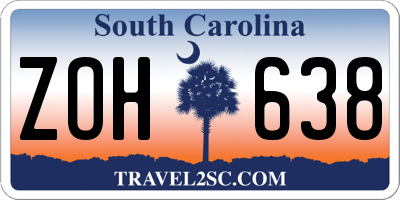 SC license plate ZOH638