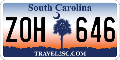 SC license plate ZOH646