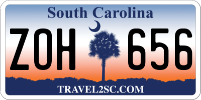 SC license plate ZOH656