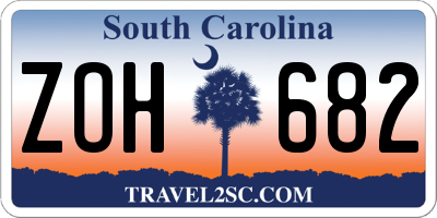 SC license plate ZOH682