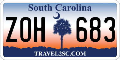 SC license plate ZOH683