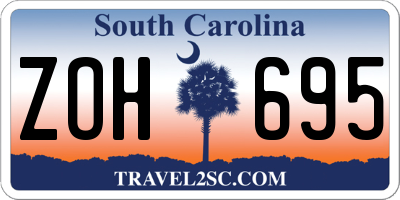 SC license plate ZOH695
