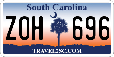 SC license plate ZOH696