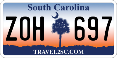SC license plate ZOH697
