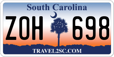 SC license plate ZOH698