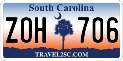SC license plate ZOH706