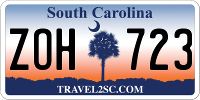 SC license plate ZOH723