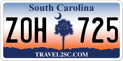 SC license plate ZOH725