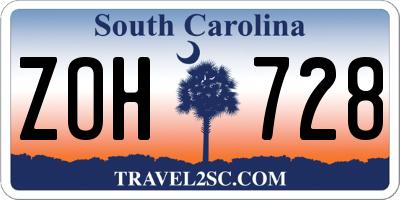 SC license plate ZOH728