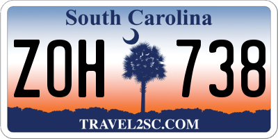 SC license plate ZOH738