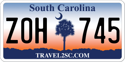 SC license plate ZOH745