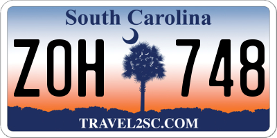 SC license plate ZOH748