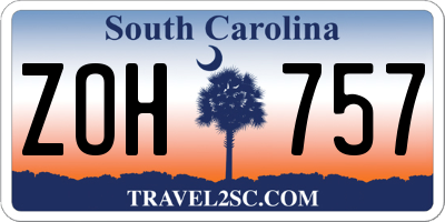 SC license plate ZOH757