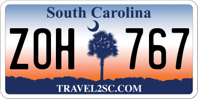SC license plate ZOH767