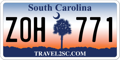 SC license plate ZOH771