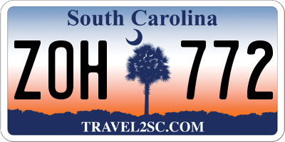 SC license plate ZOH772