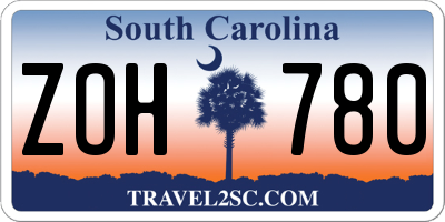 SC license plate ZOH780