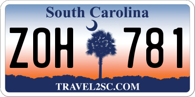 SC license plate ZOH781