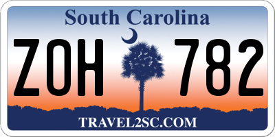 SC license plate ZOH782