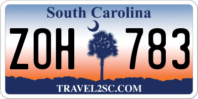 SC license plate ZOH783