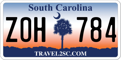 SC license plate ZOH784