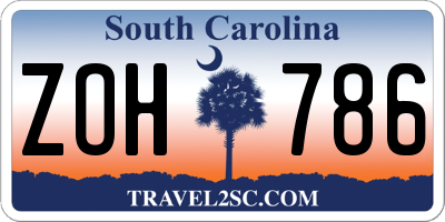 SC license plate ZOH786