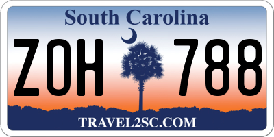 SC license plate ZOH788