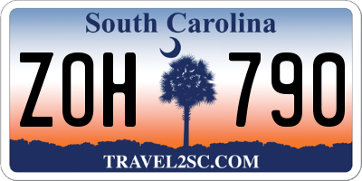 SC license plate ZOH790
