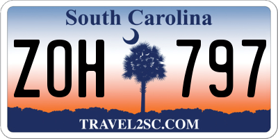 SC license plate ZOH797